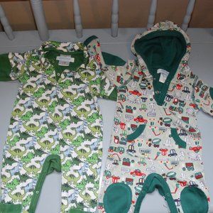 2 Sets Jaxxwear One-Piece Pima Cotton Rompers Playsuit Coverall 3-6 Months